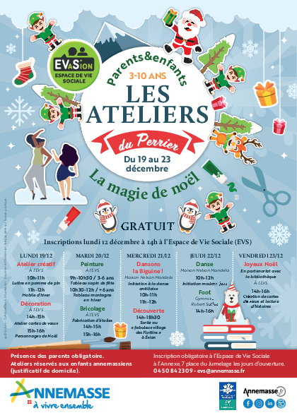 Flyer des ateliers du perrier pour les vacances de décembre - Agrandir l'image, .PDF 2 MB (fenêtre modale)