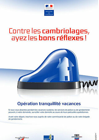 Affiche : Contre les cambriolagse, ayez les bons reflexes !